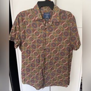 Men’s Colourful Springfield Button-Down Short-Sleeve Shirt Size Medium M